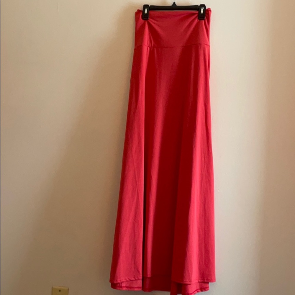 Coral/dark pink lularoe maxi skirt